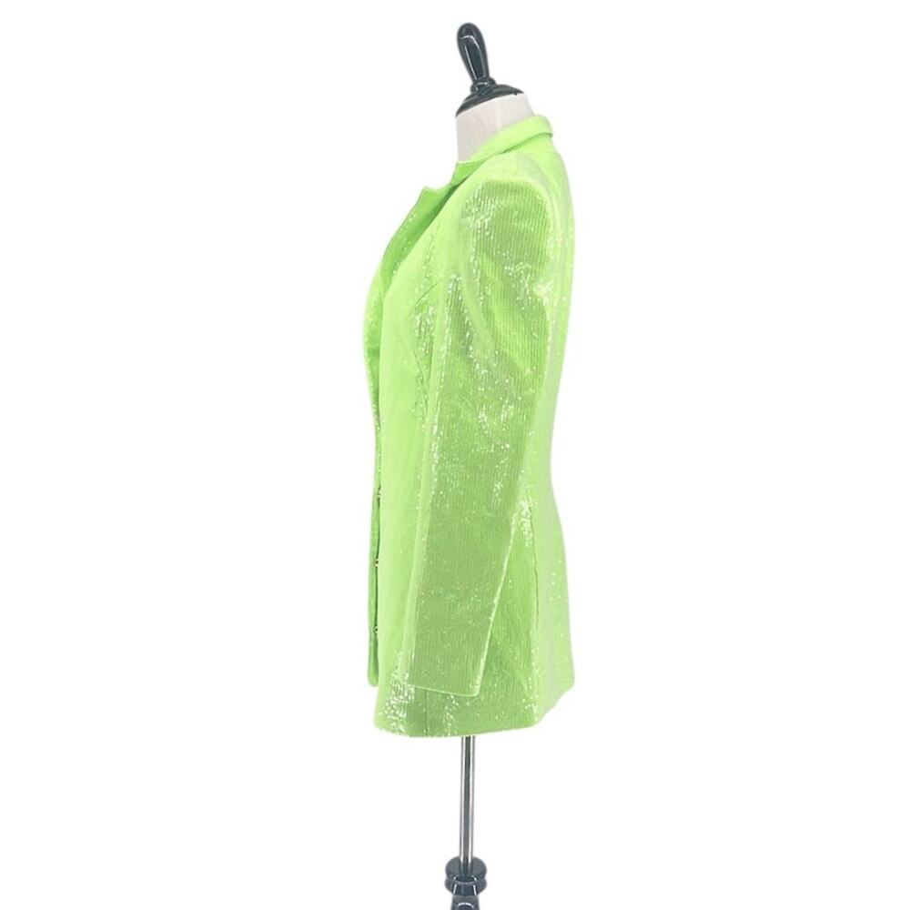 Bronx and Banco Zizi Sequin Embellished Blazer Mini Dress Neon Green Size XS 2 - Picture 10 of 16